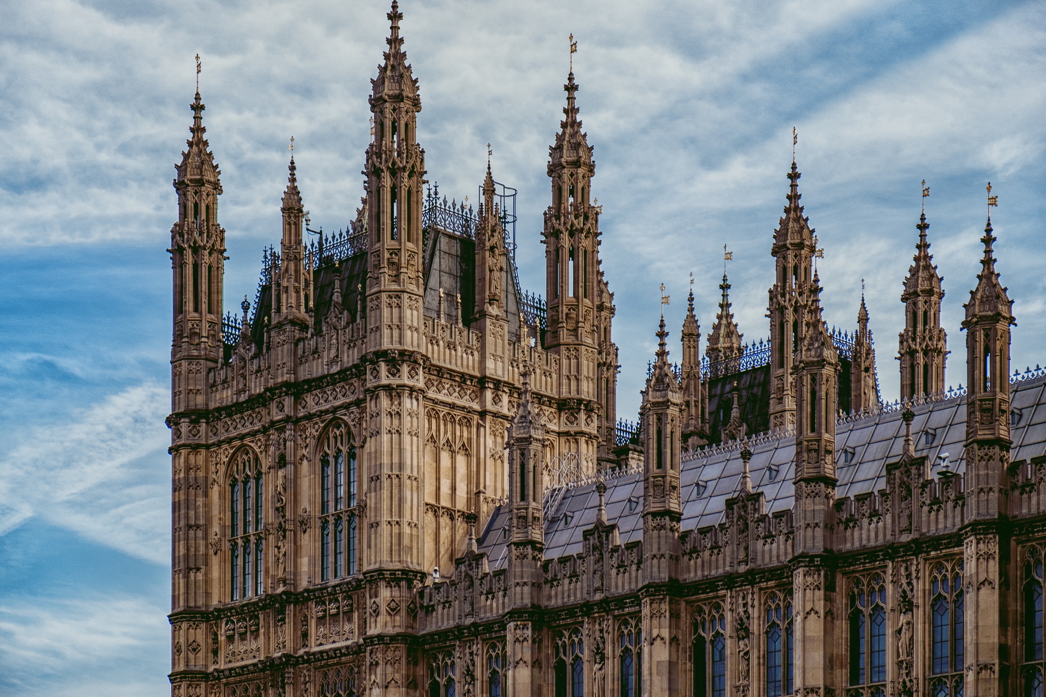 Close up of Houses of Parliament.