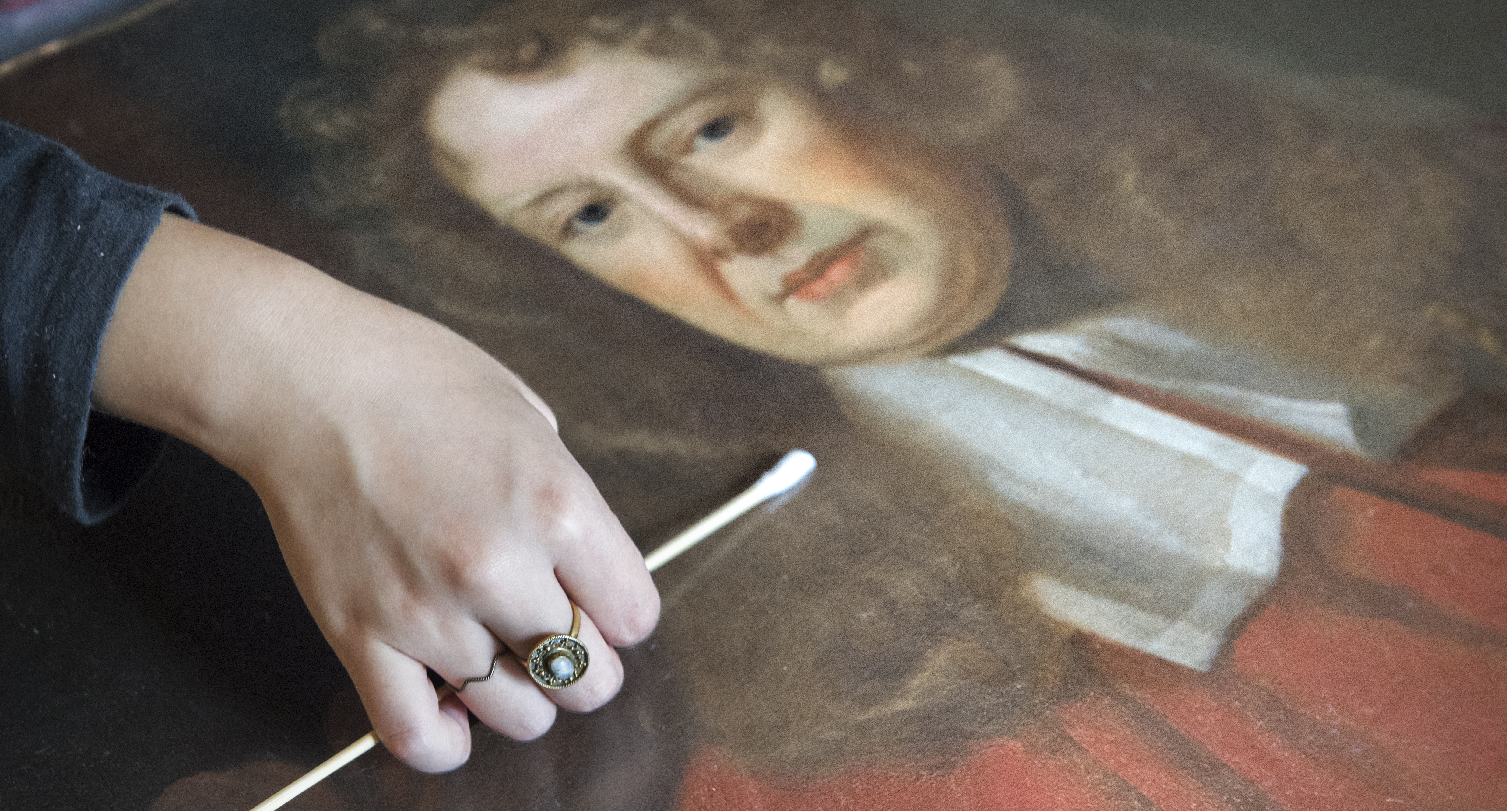 Painting conservation work